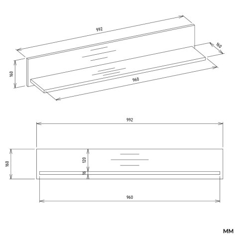 Półka Wisząca MILO - Nowoczesna Półka Ścienna Do Pokoju Dziecka BIEL MAT