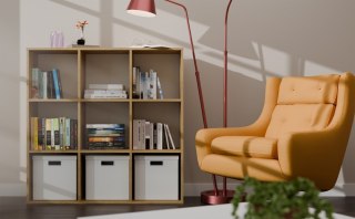 Regał Stojący Otwarty Duży Komoda Na Książki Dąb Artisan 9 Półek