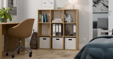 Regał Stojący Otwarty Duży Komoda Na Książki Dąb Artisan 9 Półek