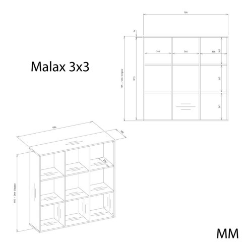 Regał Stojący Otwarty Duży Komoda Na Książki Dąb Artisan 9 Półek
