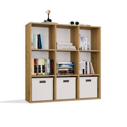 Regał Stojący Otwarty Duży Komoda Na Książki Dąb Artisan 9 Półek