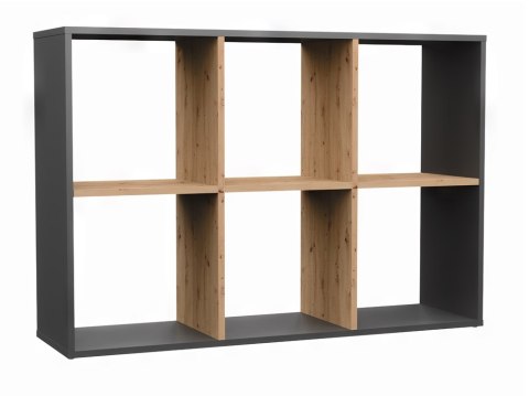 REGAŁ OTWARTY KOMOROWY 2X3 PÓŁKA NA KSIĄŻKI ZABAWKI PÓŁKI MALAX 2X3 ANT/ART