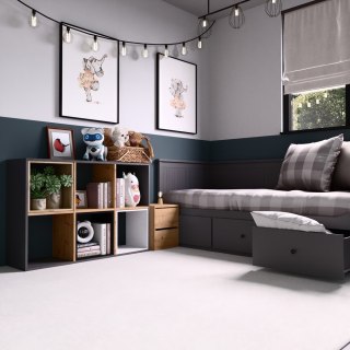 REGAŁ OTWARTY KOMOROWY 2X3 PÓŁKA NA KSIĄŻKI ZABAWKI PÓŁKI MALAX 2X3 ANT/ART