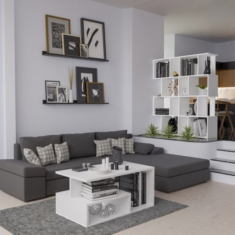 Regał Otwarty Biały Półka Na Książki Modułowy Nowoczesna Biblioteczka