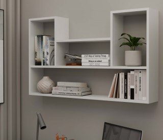 Regał Wiszący Ścienny 5 Półek Na Książki Ozdoby Zdjęcia Nowoczesny Biały