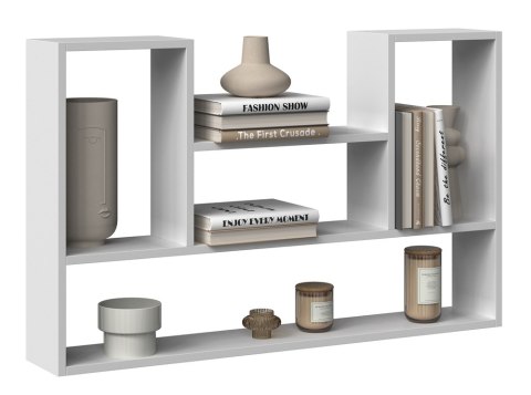 Regał Wiszący Ścienny 5 Półek Na Książki Ozdoby Zdjęcia Nowoczesny Biały