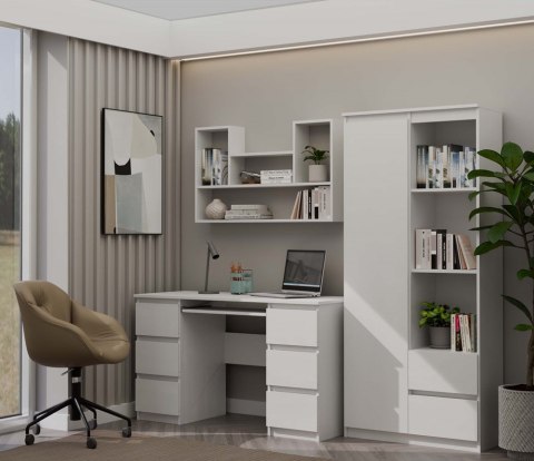 Regał Wiszący Ścienny 5 Półek Na Książki Ozdoby Zdjęcia Nowoczesny Biały