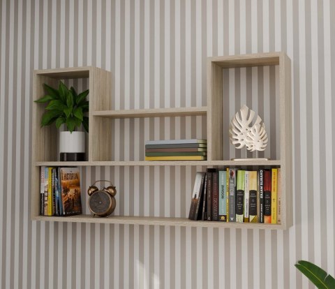 Regał Wiszący Ścienny Nowoczesny Półki Do Salonu Sypialni Dąb Sonoma