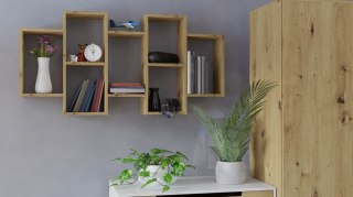 Półka Wisząca Ścienna Regał Na Książki Ozdoby Salon Sypialnia Dąb Artisan