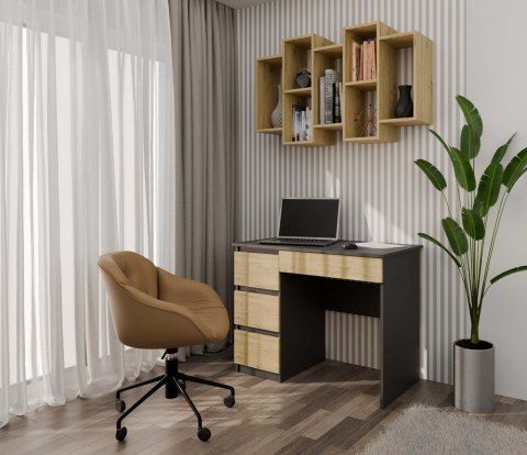 Półka Wisząca Ścienna Regał Na Książki Ozdoby Salon Sypialnia Dąb Artisan