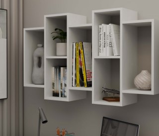 Półka Wisząca Ścienna Regał Na Książki Ozdoby Do Salonu Sypialni Biała