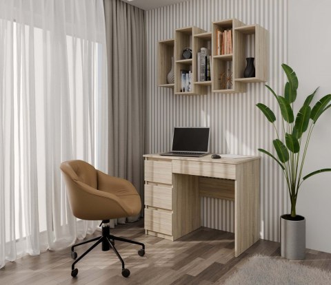 Regał Ścienny Wiszące Półki Na Książki Nowoczesny Mebel Do Salonu Sonoma