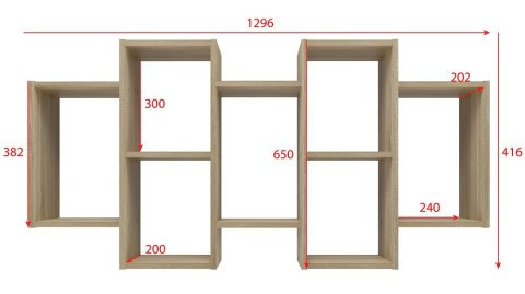 Regał Ścienny Wiszące Półki Na Książki Nowoczesny Mebel Do Salonu Sonoma