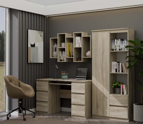 Regał Ścienny Wiszące Półki Na Książki Nowoczesny Mebel Do Salonu Sonoma