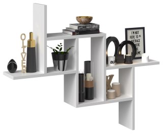 Półka Wisząca Ścienna Biała na Książki Ozdoby Regał Do Salonu Sypialni