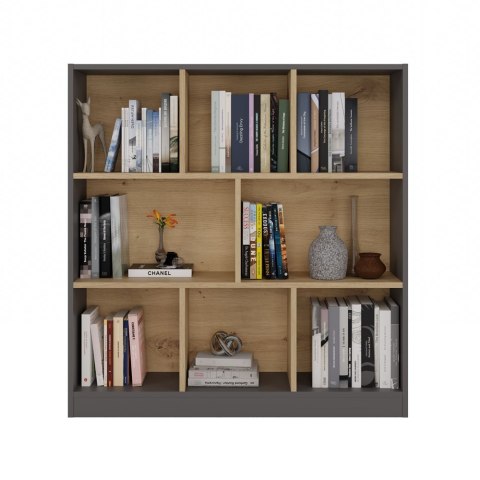 Regał Na Książki Stojący Biurowy Otwarty Komoda 8 Półek Artisan Antracyt