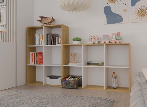 Regał Malax 2X3 DĄB ARTISAN BIAŁY