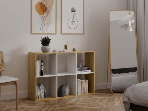 Regał Malax 2X3 DĄB ARTISAN BIAŁY