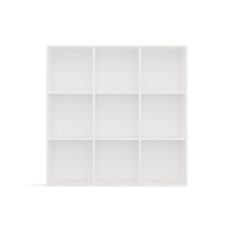 Regał Stojący Otwarty Duży Skandynawski Komoda Na Książki Biały 9 Półek