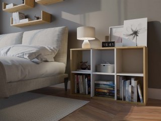 Regał Malax MINI 2X3 DĄB ARTISAN BIEL