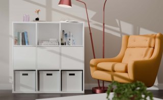 Regał Na Książki Stojący Otwarty Duży Komoda Biały 9 Półek