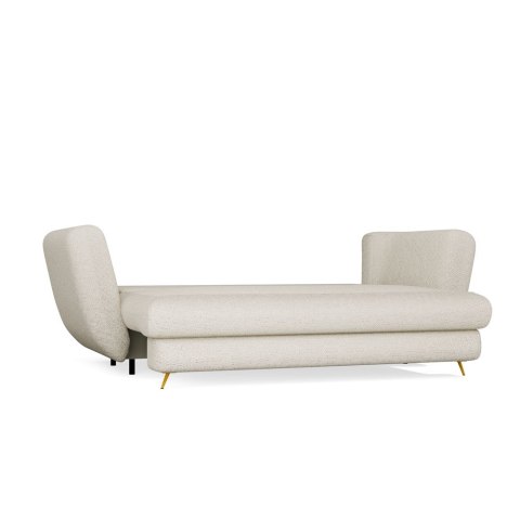 SOFA SARIS ROZKŁADANA BEŻOWA 3-OSOBOWA NOGA ZŁOTA