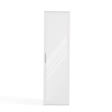 Szafa Z Lustrem Garderoba Biała Do Przedpokoju Sypialni Półki + Uchwyt