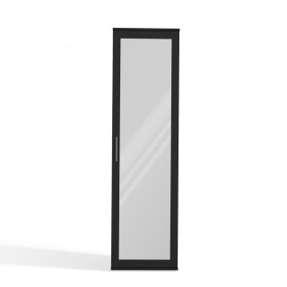 Szafa Z Lustrem Garderoba Czarna Do Przedpokoju Sypialni Półki + Uchwyt