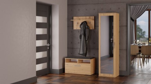 Szafa Jednodrzwiowa Z Lustrem Garderoba Sypialnia Wieszak 180x50 cm Artisan