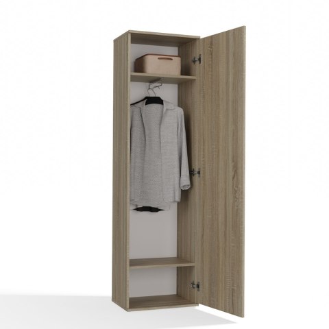 Szafa Z Lustrem Garderoba Do Przedpokoju Wąska Dąb Sonoma Półki + Uchwyt