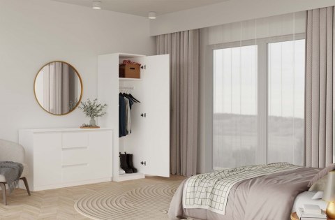 Szafa garderoba 50 cm biała półki lub drążek