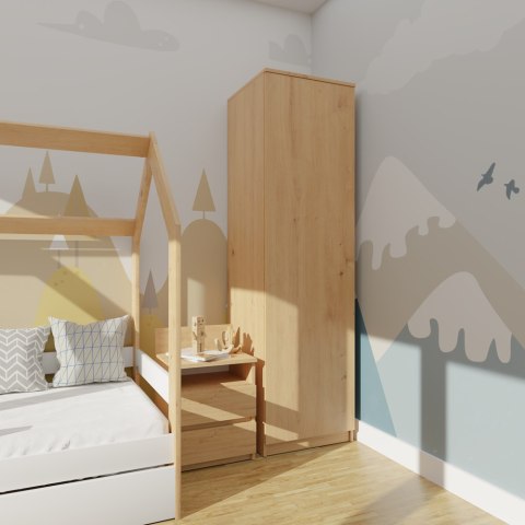 Szafa Garderoba 50 cm Półki Lub Drążek Pojemna Wysoka Dąb Artisan