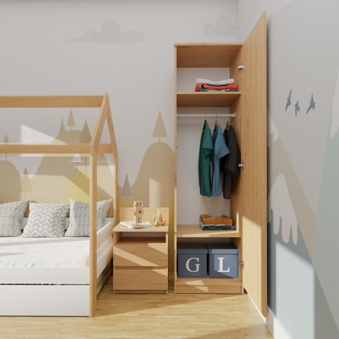 Szafa Garderoba 50 cm Półki Lub Drążek Pojemna Wysoka Dąb Artisan