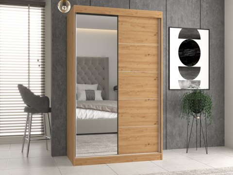 SZAFA IGA 120 1x LUSTRO SZPROSY DĄB ARTISAN