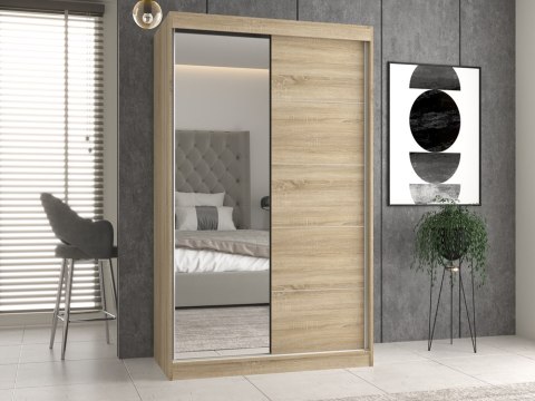 SZAFA IGA 120 1x LUSTRO SZPROSY DĄB SONOMA