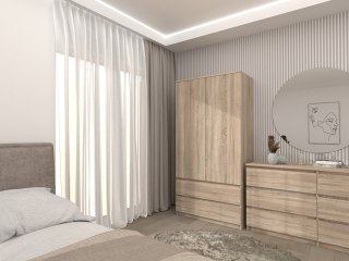 Szafa 90 cm Garderoba Dąb Sonoma Nowoczesna Szuflady Półki Na Ubrania