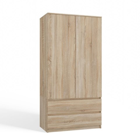 Szafa 90 cm Garderoba Dąb Sonoma Nowoczesna Szuflady Półki Na Ubrania
