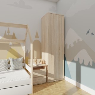 Szafa Garderoba 50 cm Dąb Sonoma Półki Lub Drążek Pojemna Wysoka