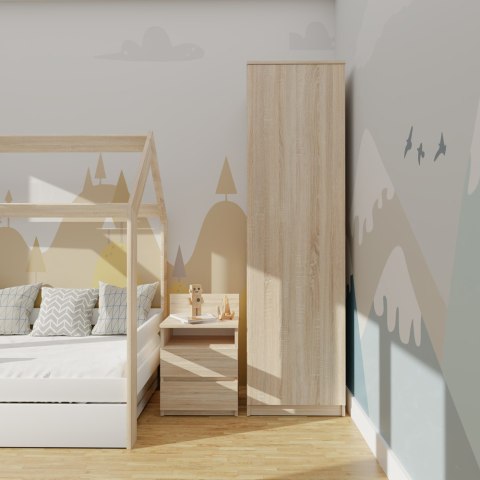 Szafa Garderoba 50 cm Dąb Sonoma Półki Lub Drążek Pojemna Wysoka