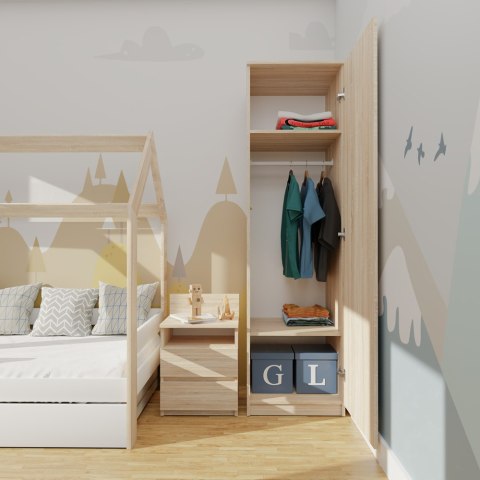 Szafa Garderoba 50 cm Dąb Sonoma Półki Lub Drążek Pojemna Wysoka