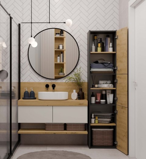 SZAFKA ŁAZIENKOWA 43 ANTRACYT/ARTISAN