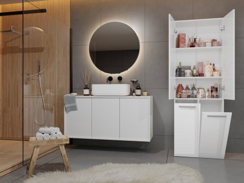 SZAFKA ŁAZIENKOWA NEL DD 2K 60CM - BIEL POŁYSK