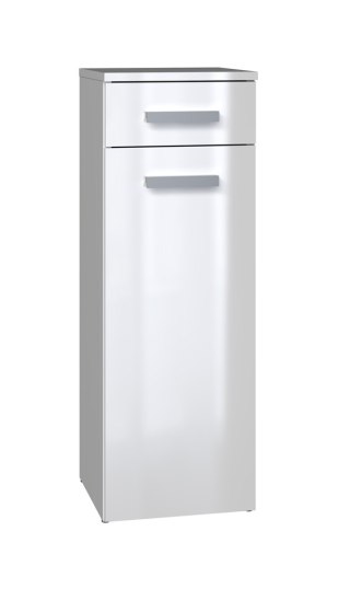 Słupek Łazienkowy z Szufladą Szafka Stojąca 2 Półki Regał 85cm Biały Połysk