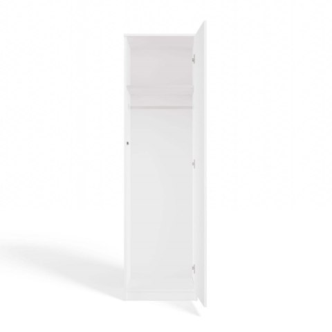 Szafa Wysoka Garderoba z Lustrem 50 cm Biała Półki Lub Drążek Pojemna