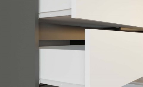 Szafa garderoba 90 cm drążek szuflady półki - mix antracyt / biały
