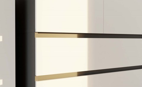 Szafa garderoba 90 cm drążek szuflady półki - mix antracyt / biały