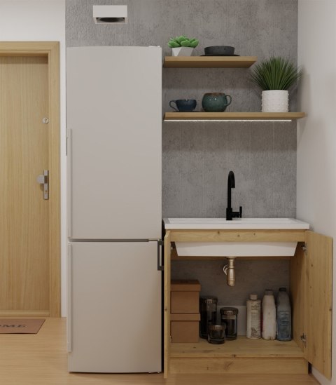 Szafka Kuchenna Pod Zlewozmywak 80 cm Stojąca Dolna Dwudrzwiowa Dąb Artisan