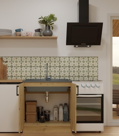 Szafka Kuchenna Pod Zlewozmywak 80 cm Stojąca Dolna Dwudrzwiowa Dąb Artisan