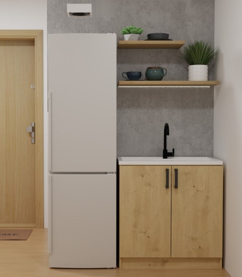 Szafka Kuchenna Pod Zlewozmywak 80 cm Stojąca Dolna Dwudrzwiowa Dąb Artisan