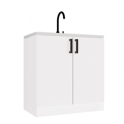 Szafka Kuchenna Pod Zlewozmywak 80 cm Stojąca Dolna Dwudrzwiowa Biała